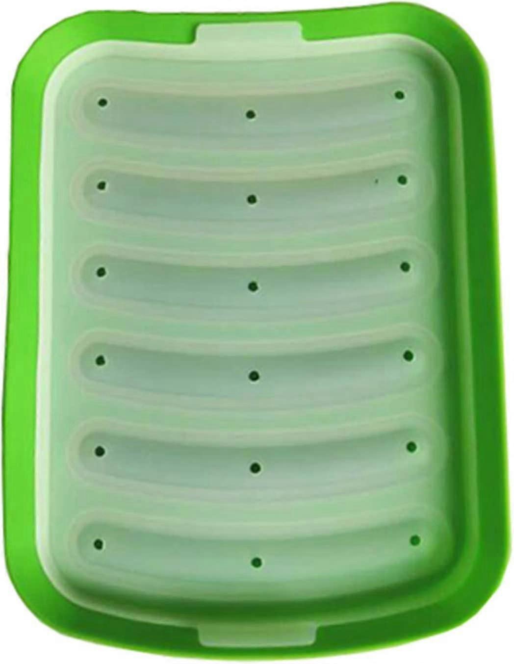 سيليكون هوت دوج قوالب 6 تجاويف النقانق دي اليدوية هامبورجر عموم مقاومة للحرارة ، قوالب غير لاصقة لمكعبات الثلج صينية الخبز حلوى جيلي الشوكولاته و