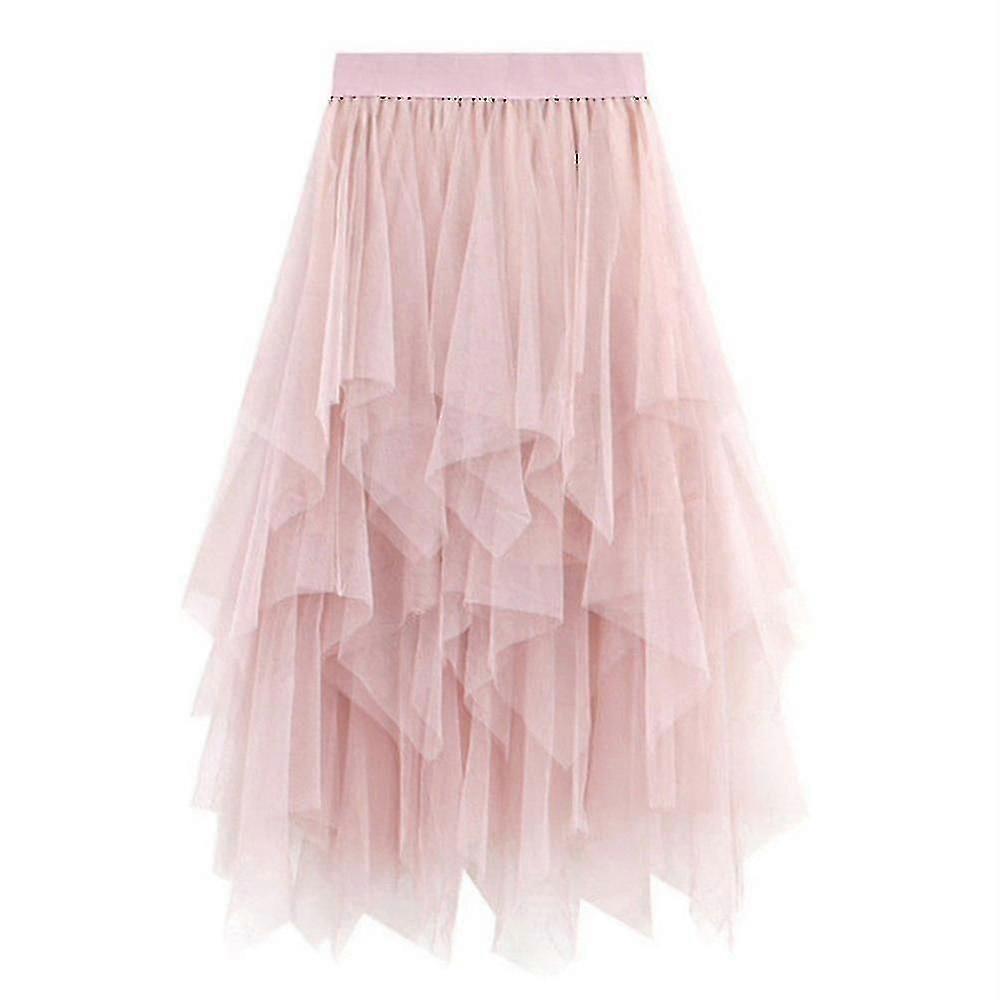 Femmes Tulle Jupe Taille Élastique Maille Long Paragraphe Jupe Robe - JA