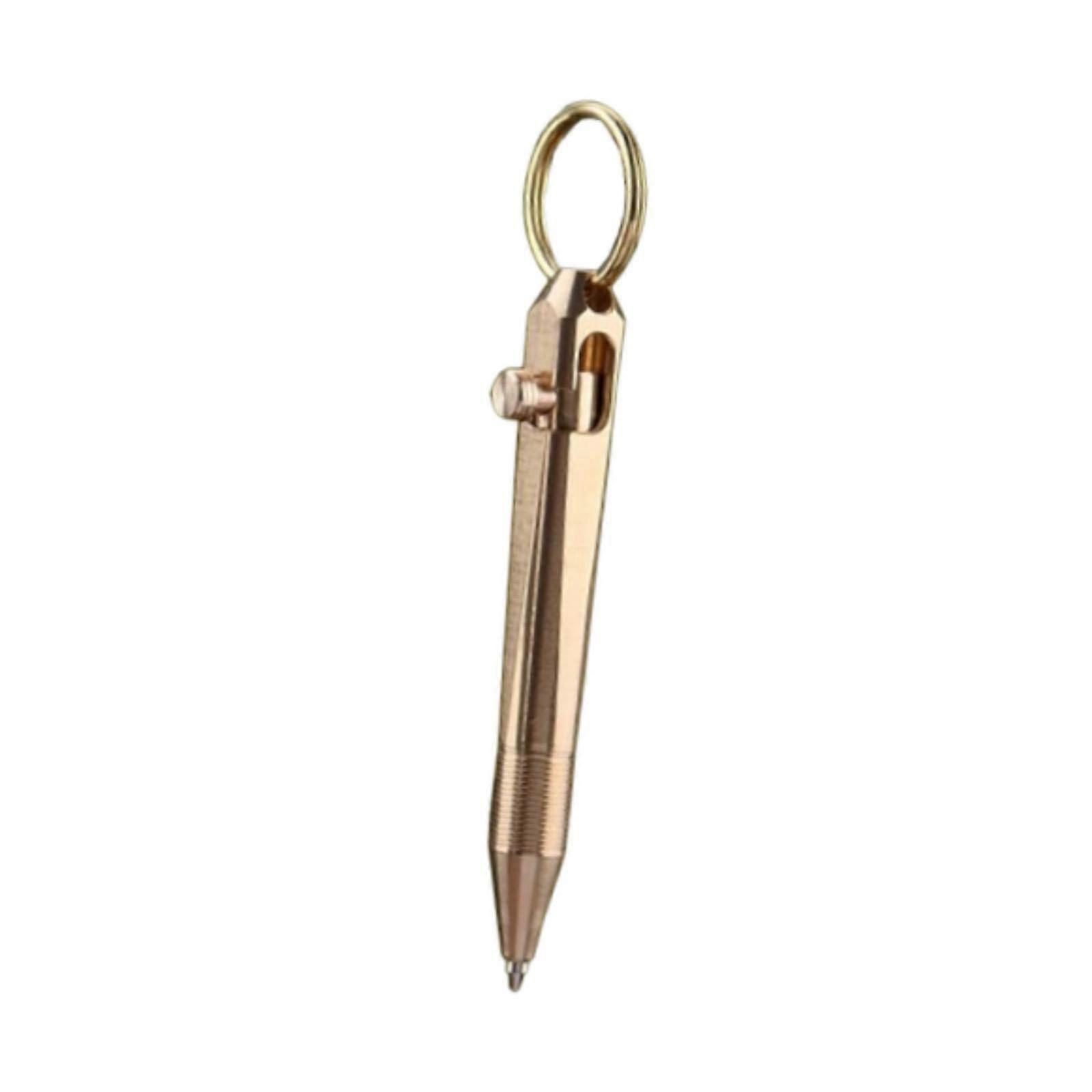 Portable Mini Ballpoint Pen Practical Writing Pen Compact Replaceable Refill Gold