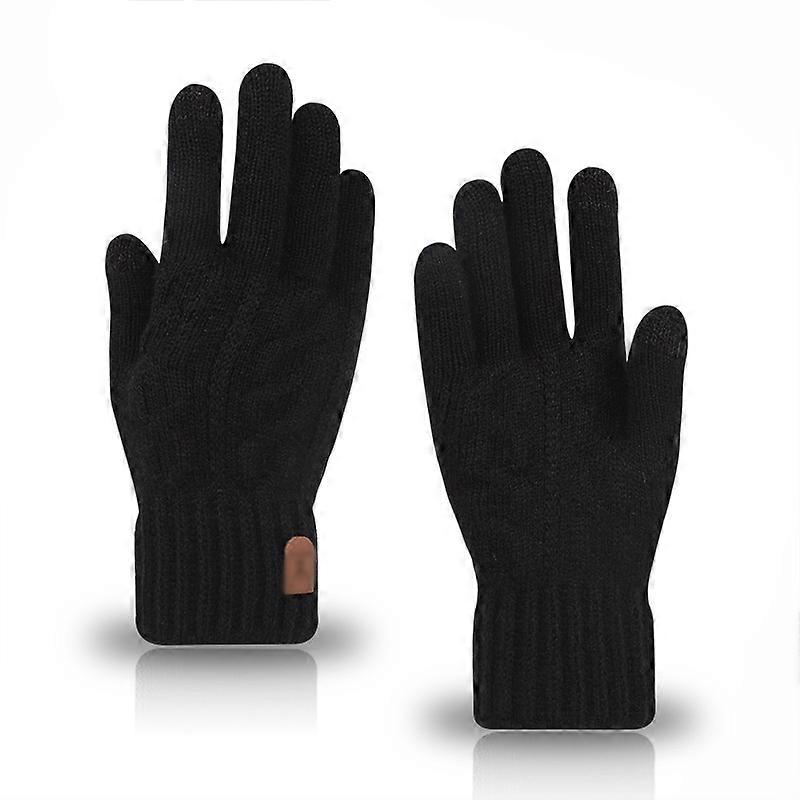 Men Gloves Winter Fleece Gloves Warm Alpaca Wool Knitted Gloves