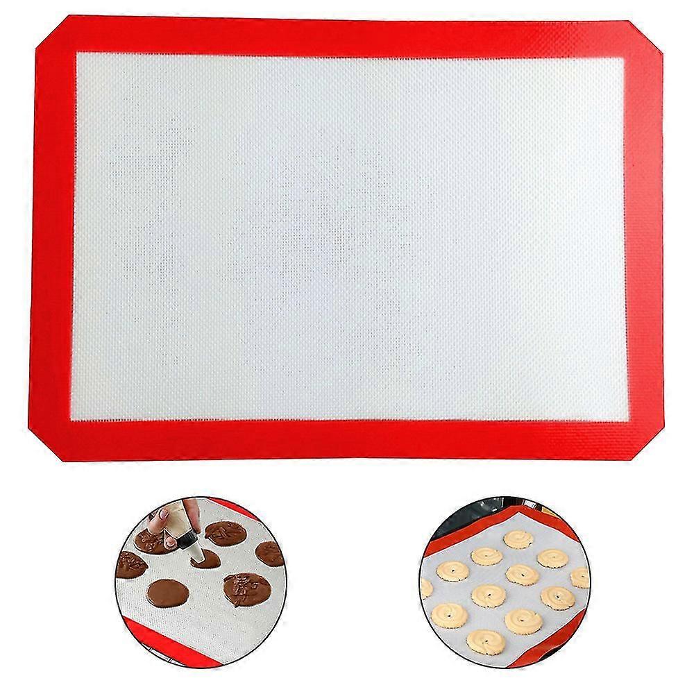 16.5" X 11.6" Silicone Non-sti Professional Baking Mat Fat Cookie Sheets In Oven Easy Clean Red