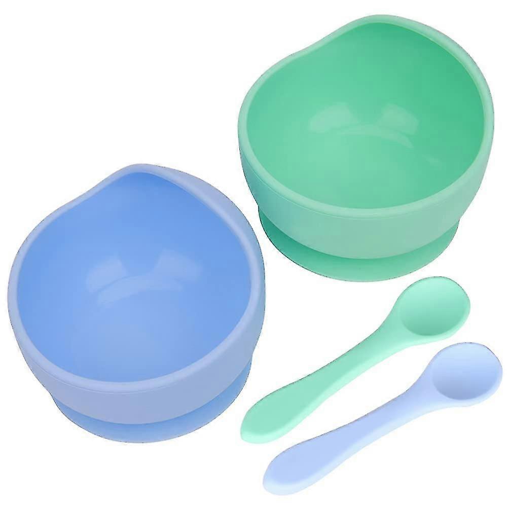 2 Pack Silicone Stay Up Food Bowl For Kids And Toddlers With Improved Super Suction Base