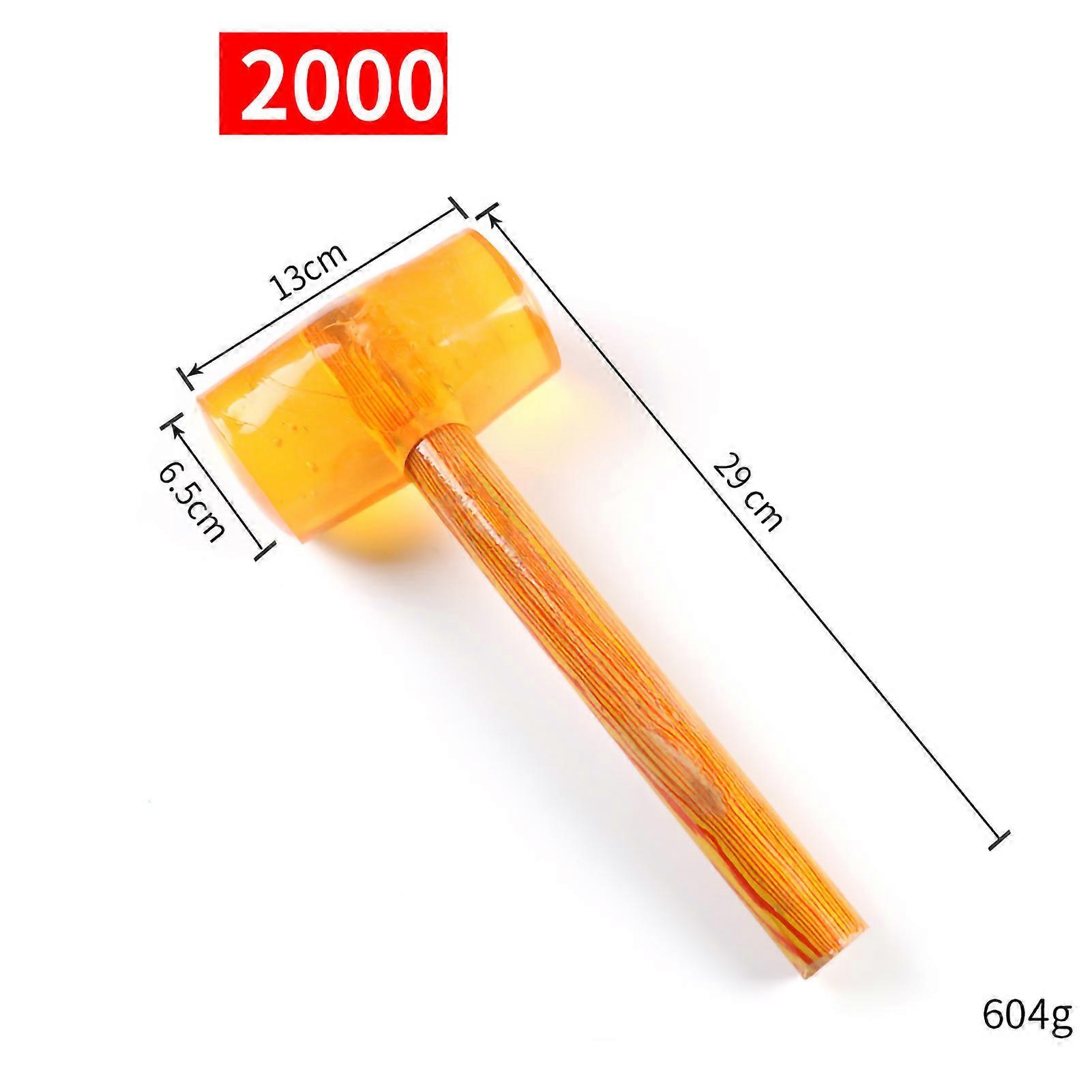 Rubber Hammer Transparent Wooden Handle Mounted Mallet for Floor Tile Furniture Installation2000 Type 6.5cm