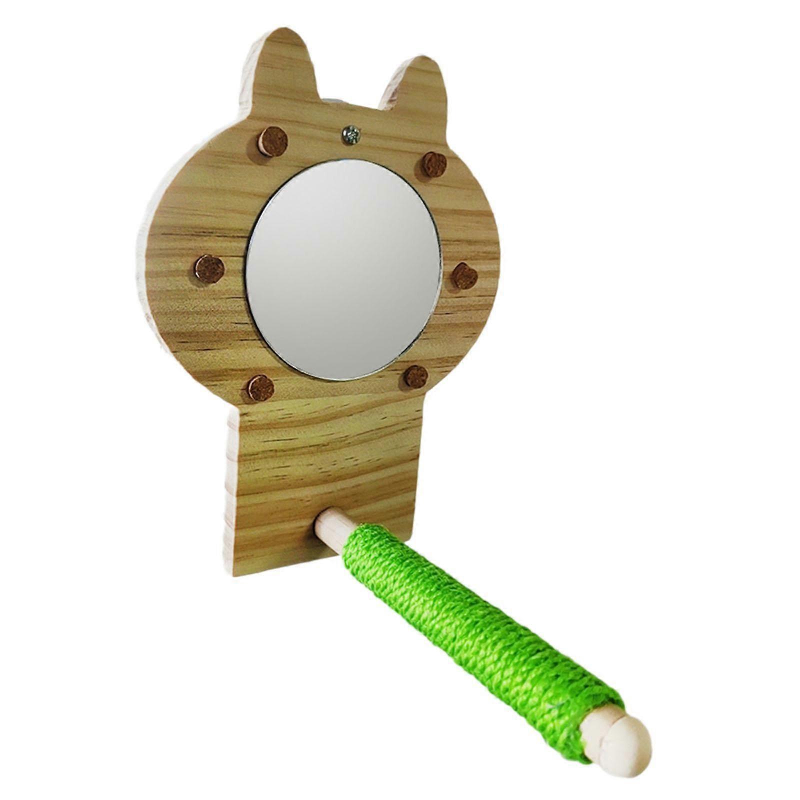Bird Parakeet Mirror for Cage Parrot Perch Stand for Grey Macaw Finch
