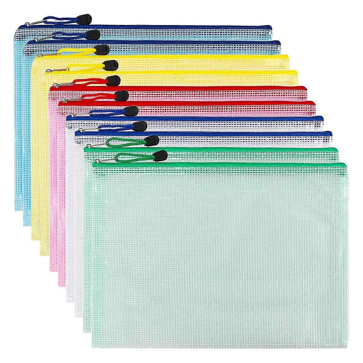 Zipper File Bag, Mesh Plastic Document Folders