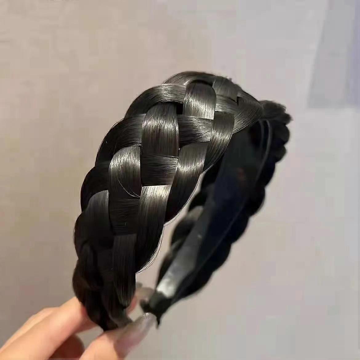 Elegant Fishbone Braid Headband, Wide Anti-Slip Hairband With Teeth, Handcrafted Volumizing Top Knot Hair Accessory