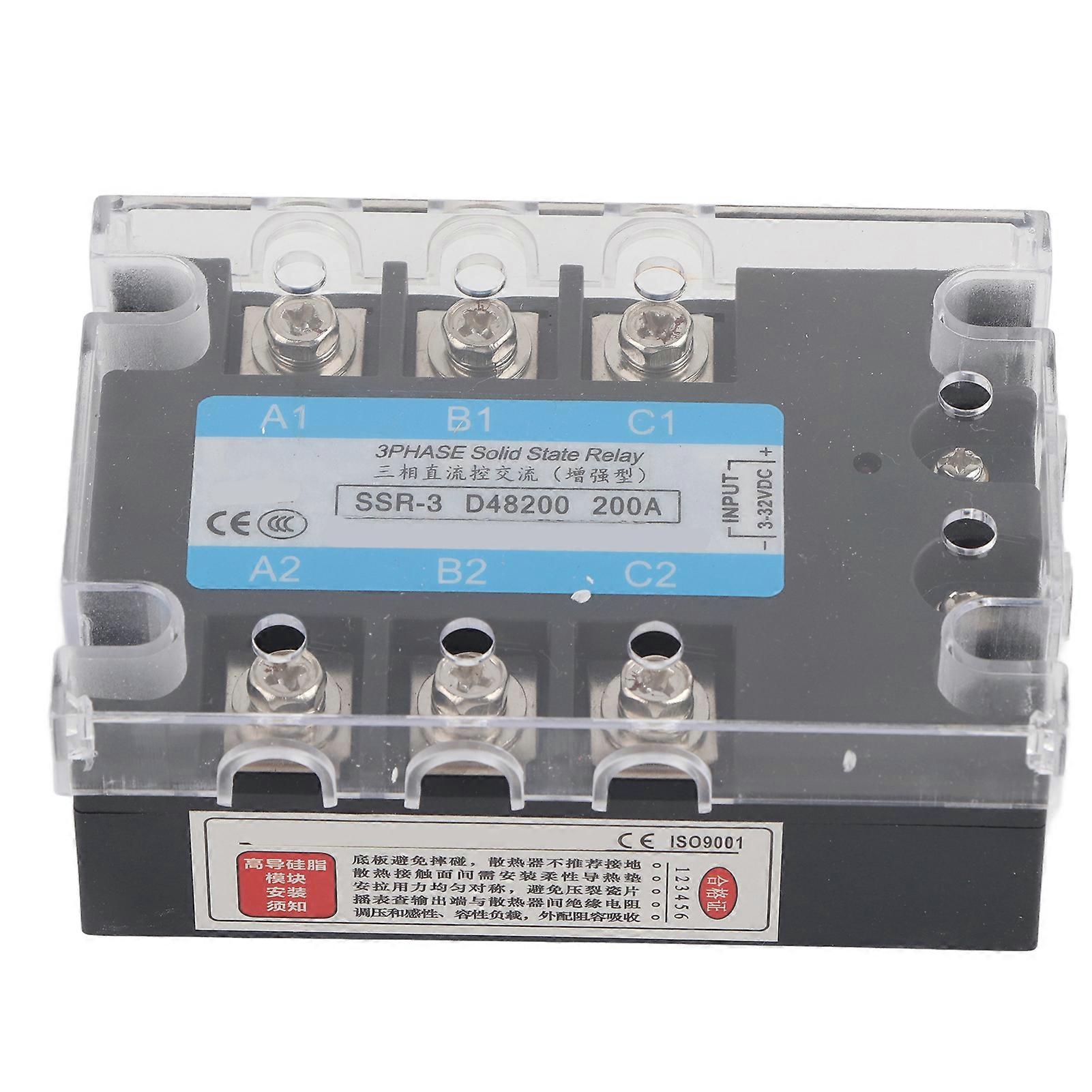 3‑Phase SSR DC Control AC 480V 200A Solid State Relay Industrial Equipment SSR‑3 D48200 200A