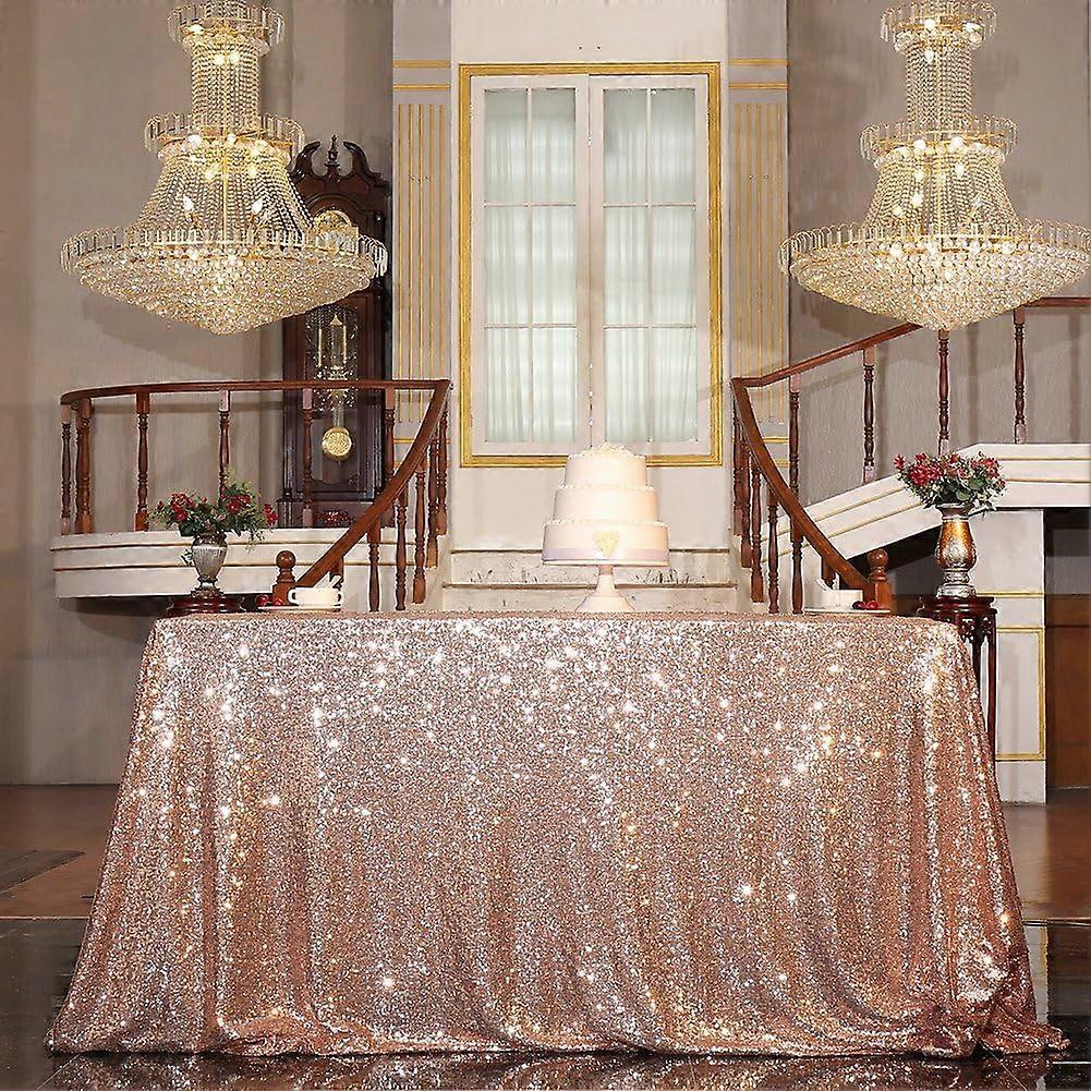 Rose Gold Sequin Tablecloth 50" X 50" Square Sparkly Drape Table Cloths Table Cover Overlay