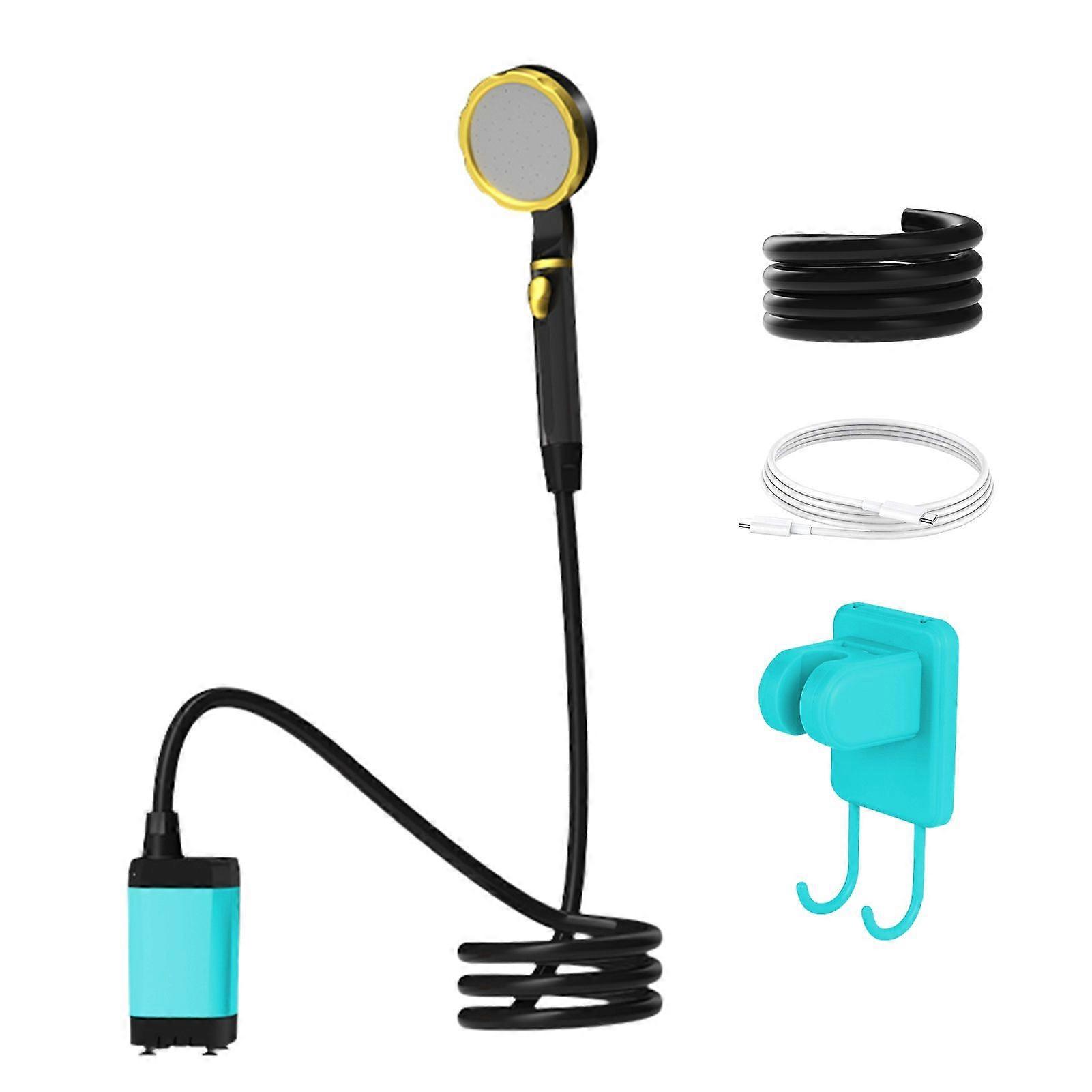 Portable Shower Electric Camping Shower with Full Digital Display of Temperature Remain Battery 2 Modes Outdoors Camp Shower Pump Built-in 7800mAh Rec