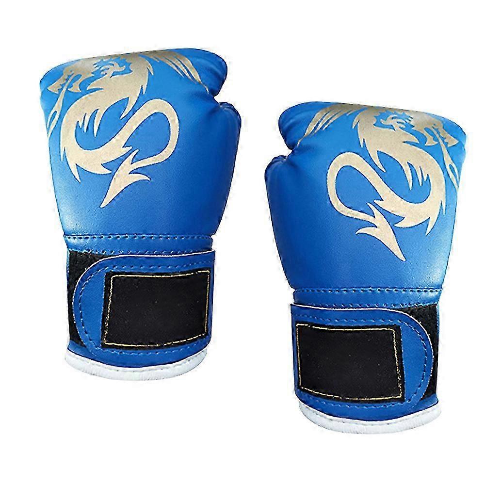 キッズボクシンググローブユースボクシンググローブ男の子と女の子のトレーニングパンチングバッグキックボクシングムエタイブルーLのためのボクシンググローブ