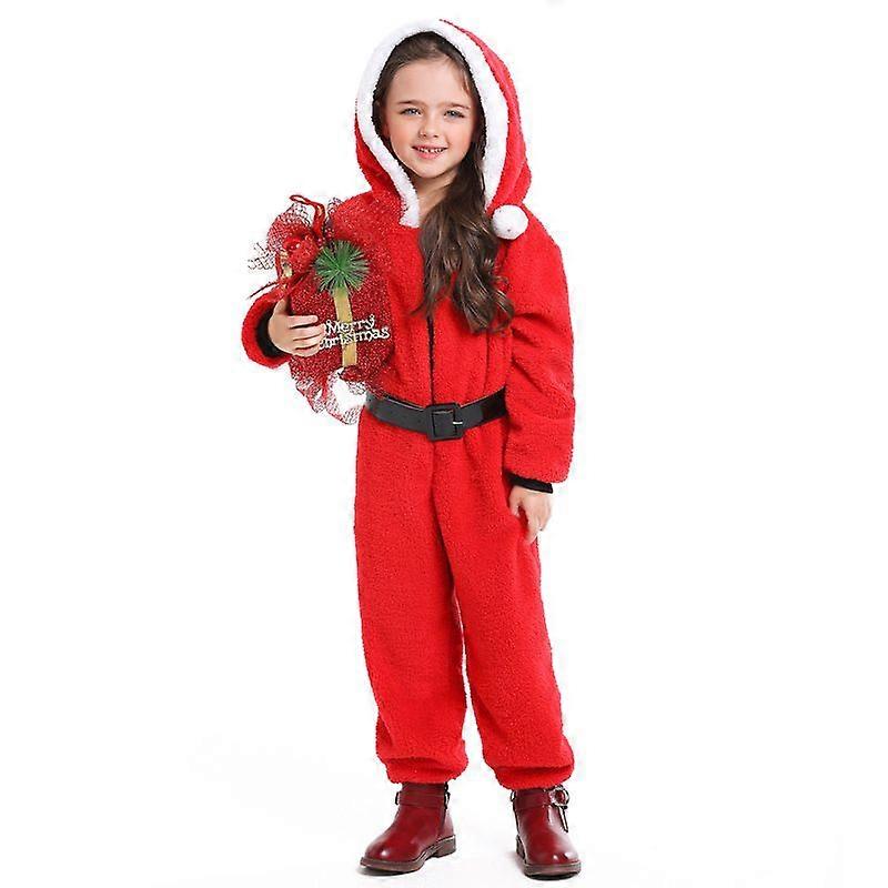 الأطفال للجنسين الأحمر عيد الميلاد زي هالوين تأثيري الأحمر سانتا كلوز مريحة Onesie