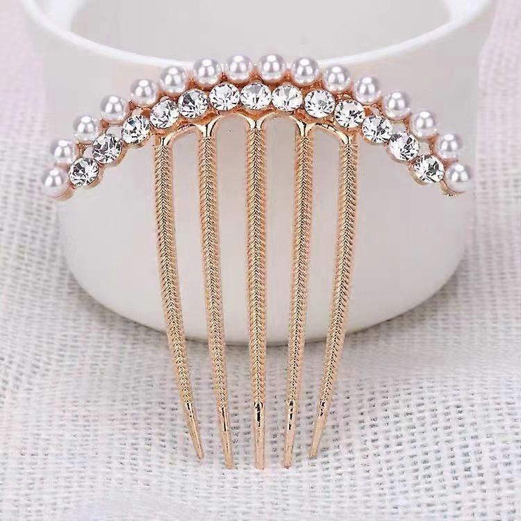 Helmi ja timantti metallinen hiuskampa, naisten hiusasuste, uudenvuoden ja äitienpäivälahja