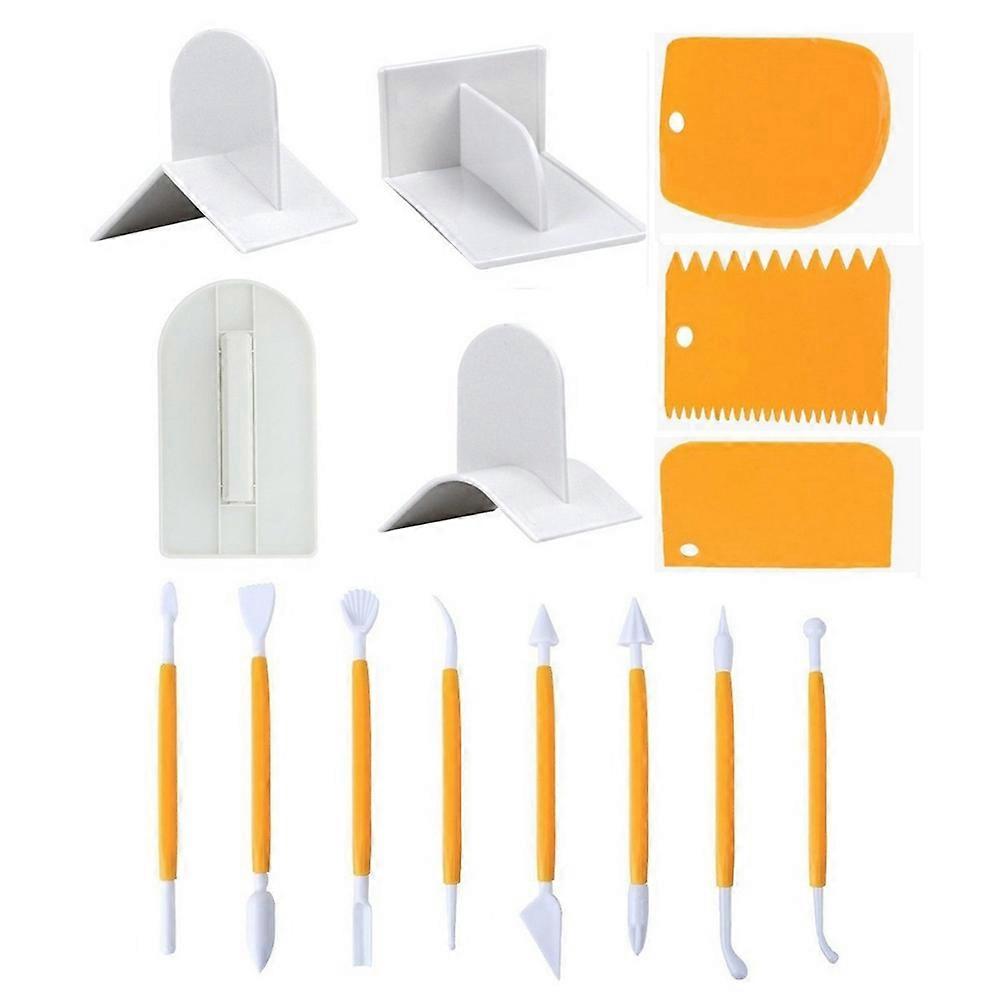15Pcs Cake Decorating Fondant Tools Set with Carving Scrapers, Modelling Pens, and Detailing Accessories for Cake Art