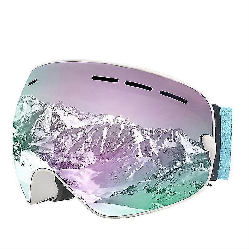Maxjuli Laskettelulasit - Vaihdettavat - Laskettelulasit Lumilautailulasit miehille ja naisille Suksituote C15 Valkoinen violetti