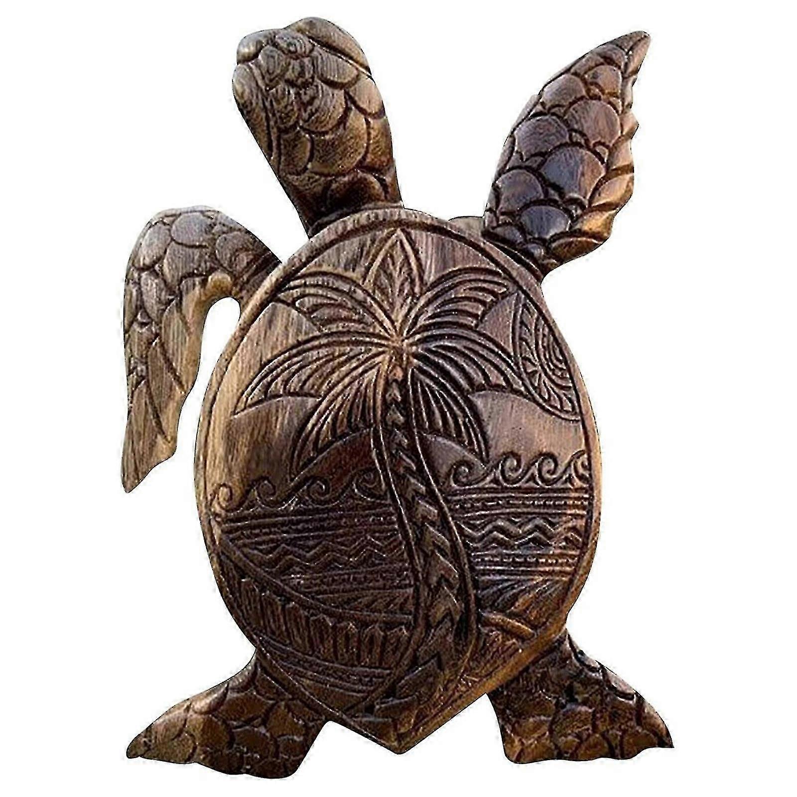 Hawaii Kaplumbağaları El Oyma Heykel Hayvan Reçine Bahçe Süsleri Ağaç Oymacılığı Dekoru