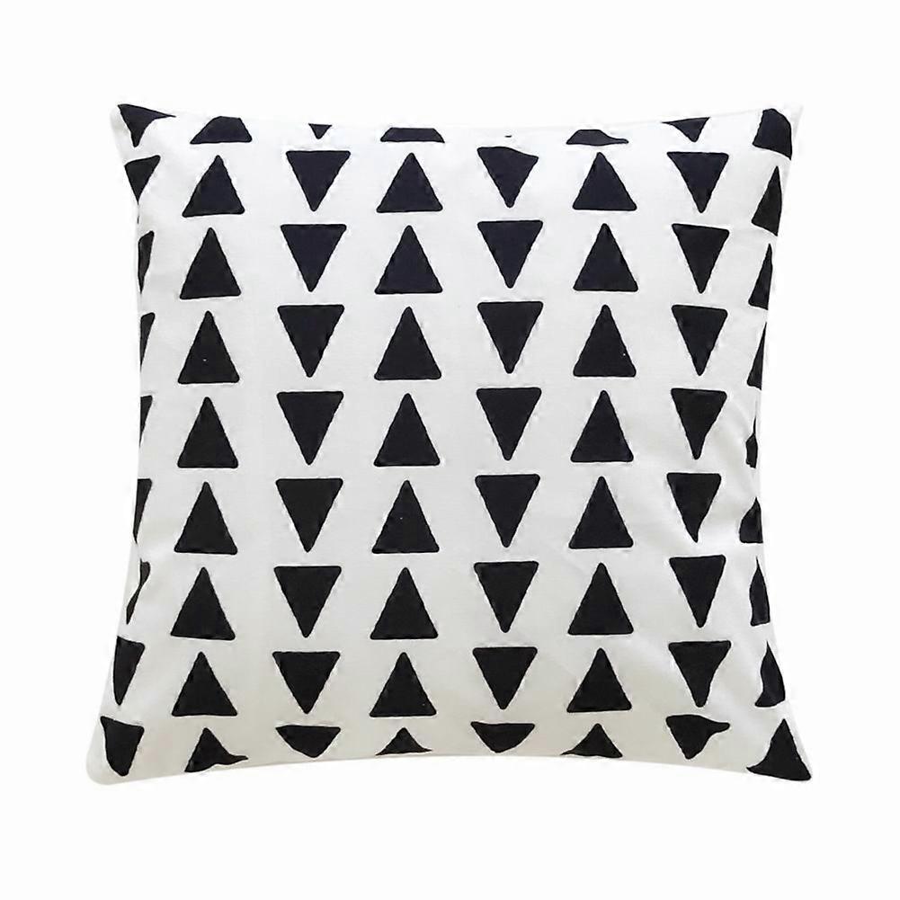 Soft Pillow Case 1 Piece Triangles Pattern Seat Cushion Cover For Home And Office Decor