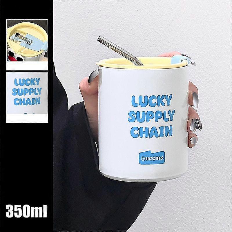 12oz Tumbler,Insulated Travel Coffee Mug with Lid and Straws,Stainless Steel Coffee Tumbler-White