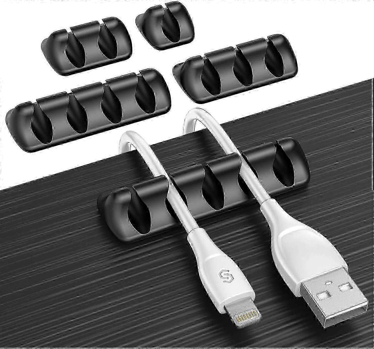 Cable Clip Organizer [5-PACK] Management Mini Cable Tidy Holders Adhesive Cable Clip Holders