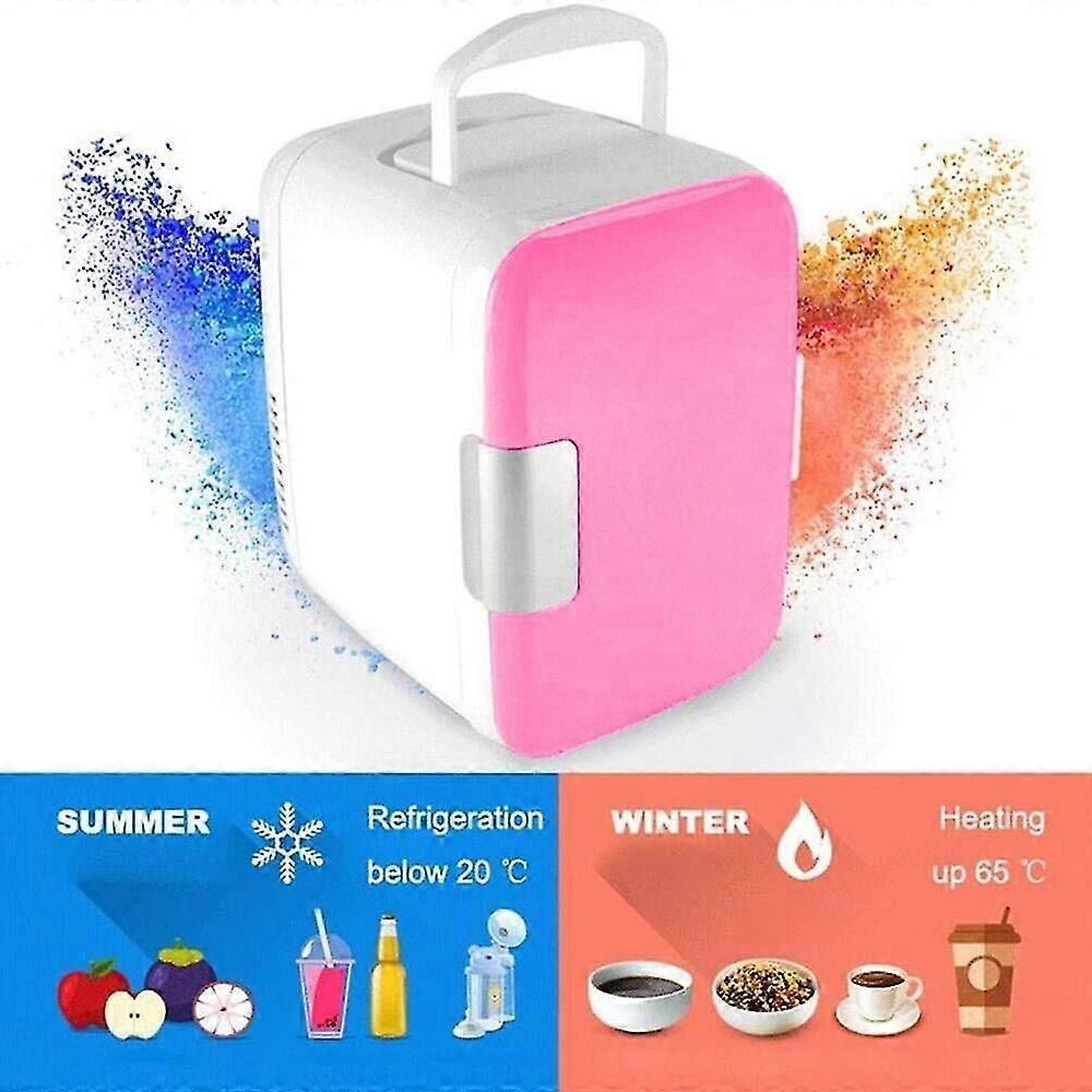 4L Mini Car Fridge Table Top Electric Small Cooler Portable Ice Box Car -GSL