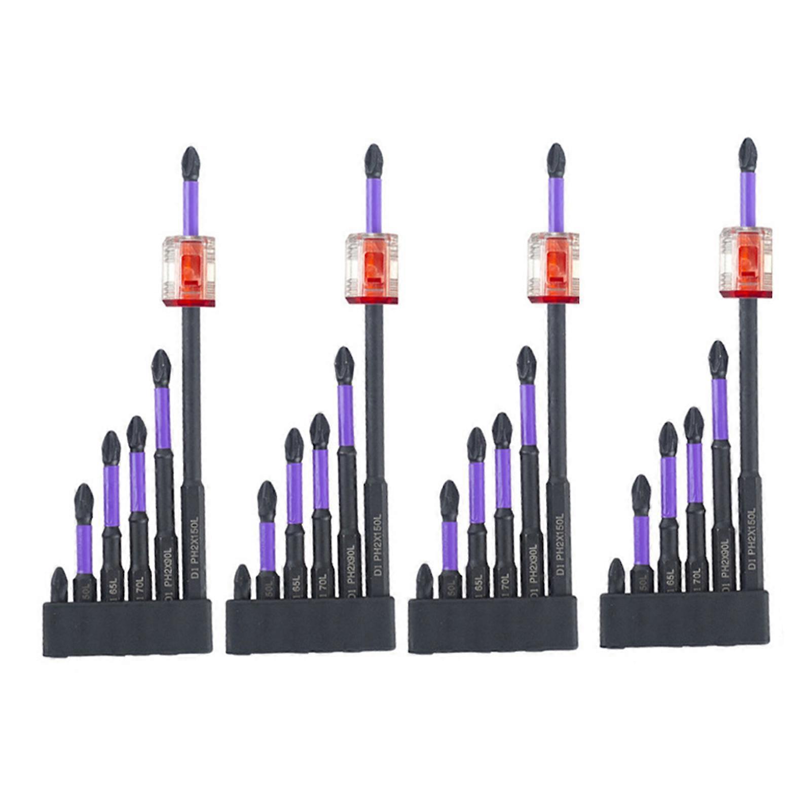 Impact Driver Bit Set Magnetic Screwdriver Bit for Efficient Screw Handling in DIY and Professional Projects Red.