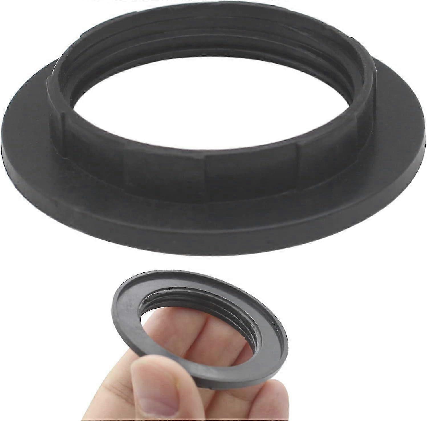 E27 Lamp Shade Reducer Ring Converter - Plastic Heat-Resisting Fitting Adapter, Black (1 Pack)
