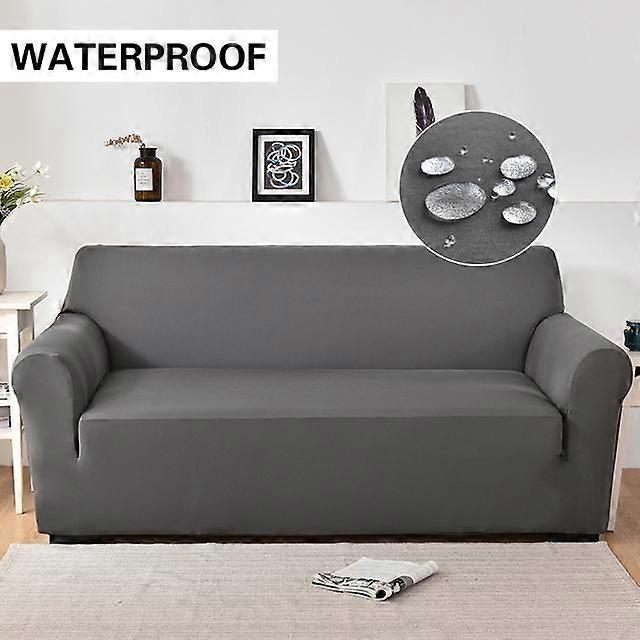 Waterproof Sofa Slipcover Elastic Sofa Covers For Living Room Solid Color Chair Couch Cover L Shaped Corner Sectional Sofa Cover