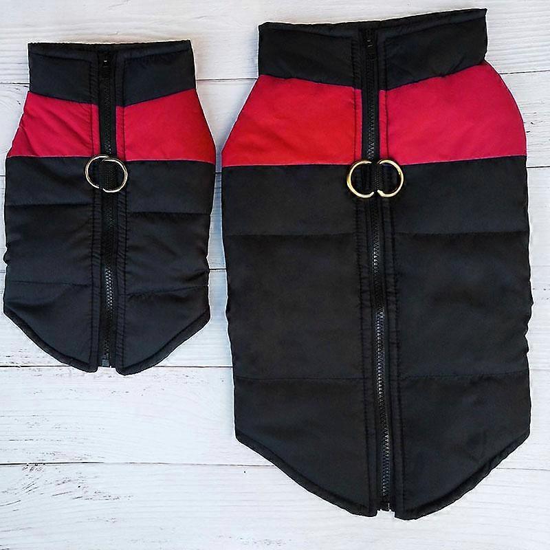 Pet's Waterproof Warm Clothes Winter Puppy Color Stitching Zipper Cotton Vest Soft Casual Oversize Jacket Dog's Ski Suit