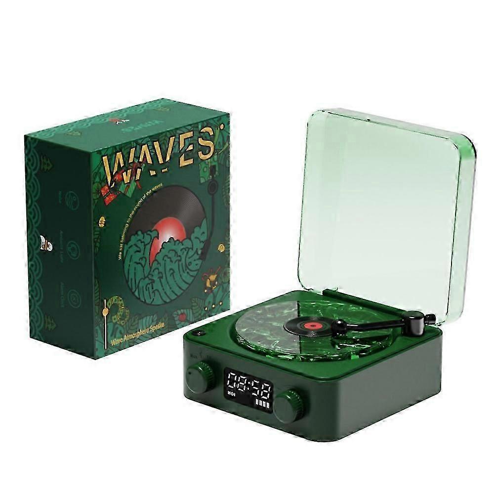 Lamp Record Player, Waves Vinyl Bluetooth Speaker with 4 Modes Adjustable