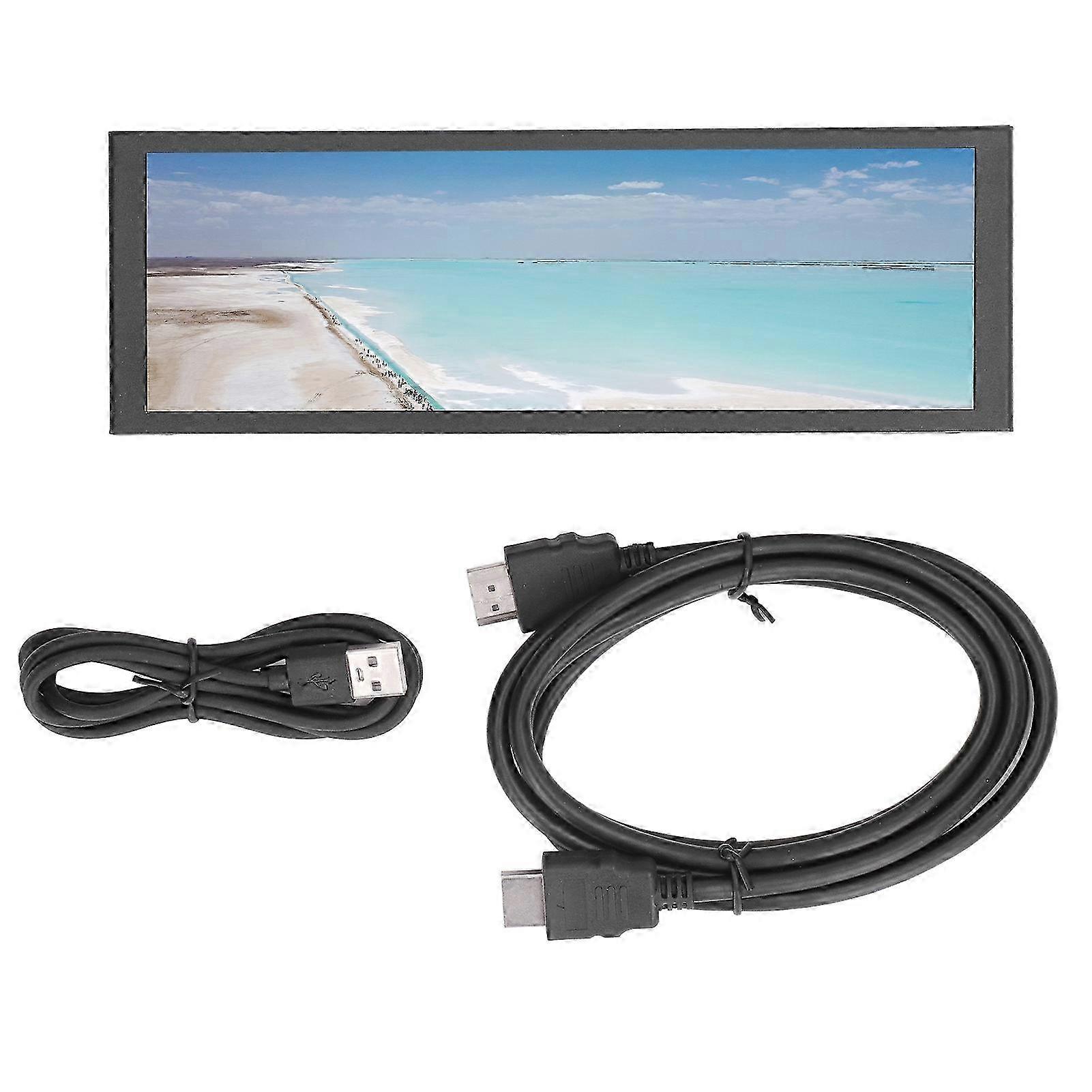 PC Case Secondary Screen 7.9in TFT LCD Temperature Monitor Driver Free 6H Hardness for Raspberry Pi 4B Basic Version