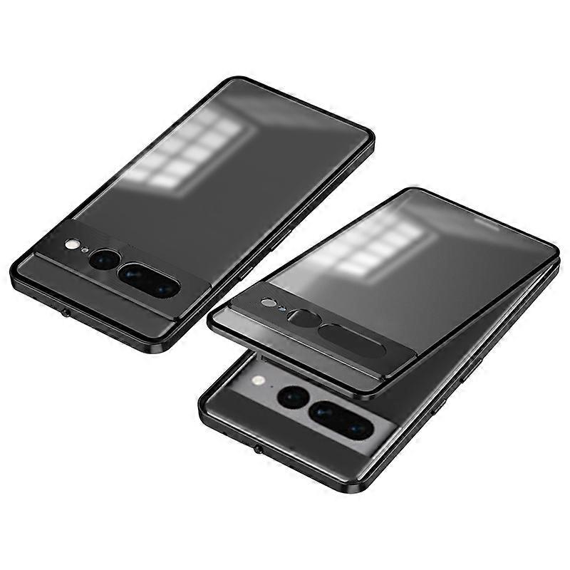 Snap Buckle Metal Frame Frosted Phone Case