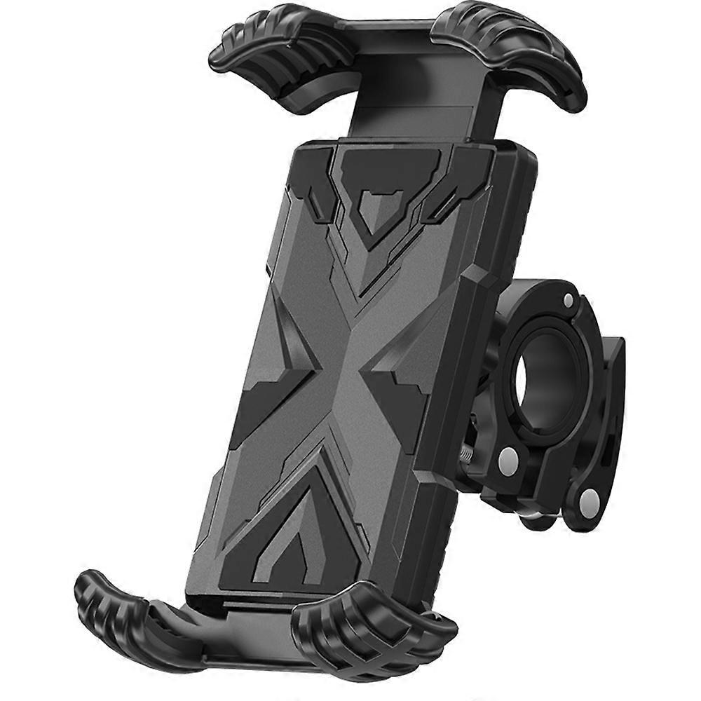 Handlebar Cell Phone Clamp for Bicycles and Motorcycles, Scooter Phone Clip with Adjustable Safety Lock, Wide Compatibility for 4.7" to 7.2" Devices,
