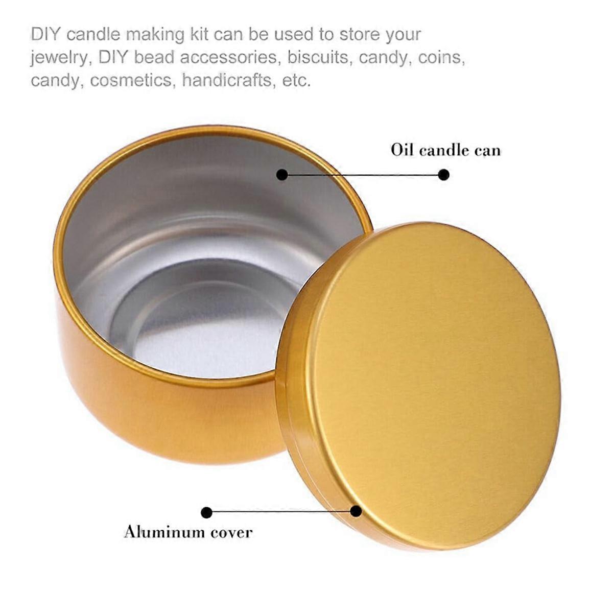 24 Pcs Candle Jar Decorative Labels Empty Storage Tins Candle Tin, B