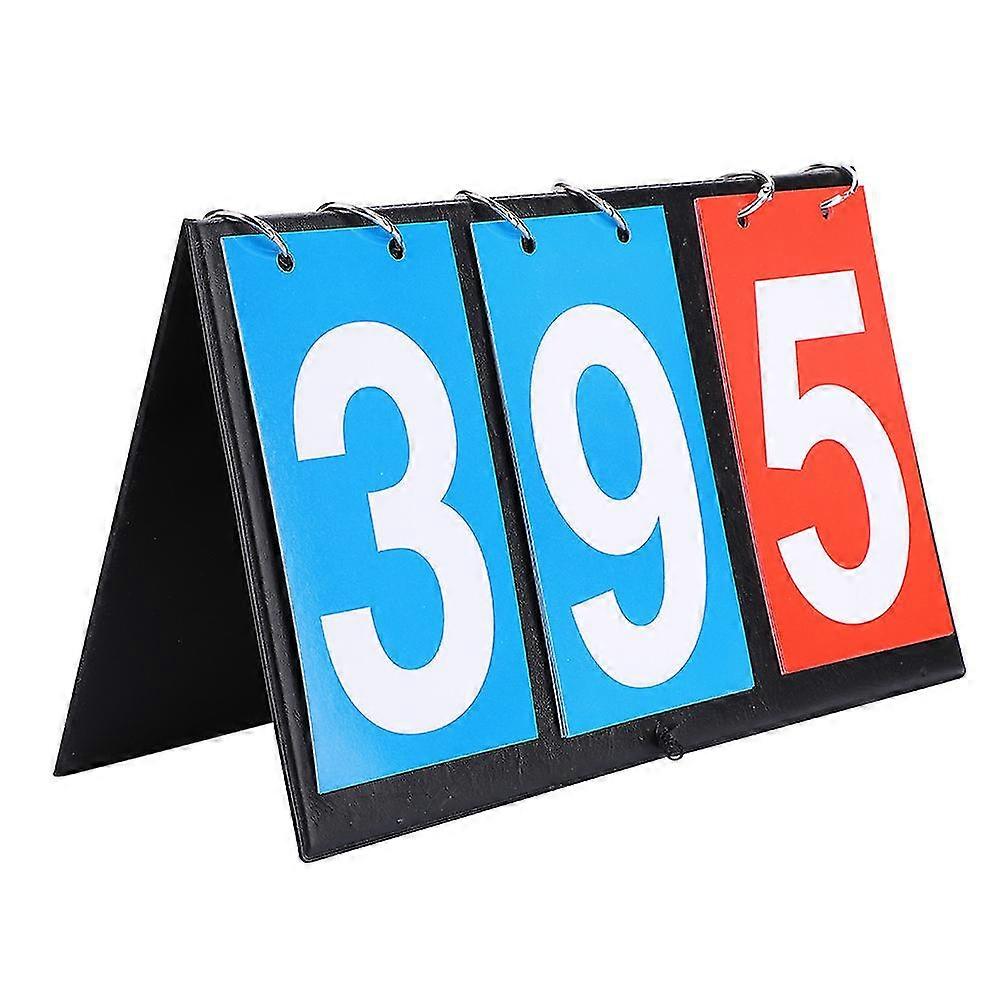 Portable 3-Digit Scoreboard with Red and Blue Counters for Table Tennis and Basketball