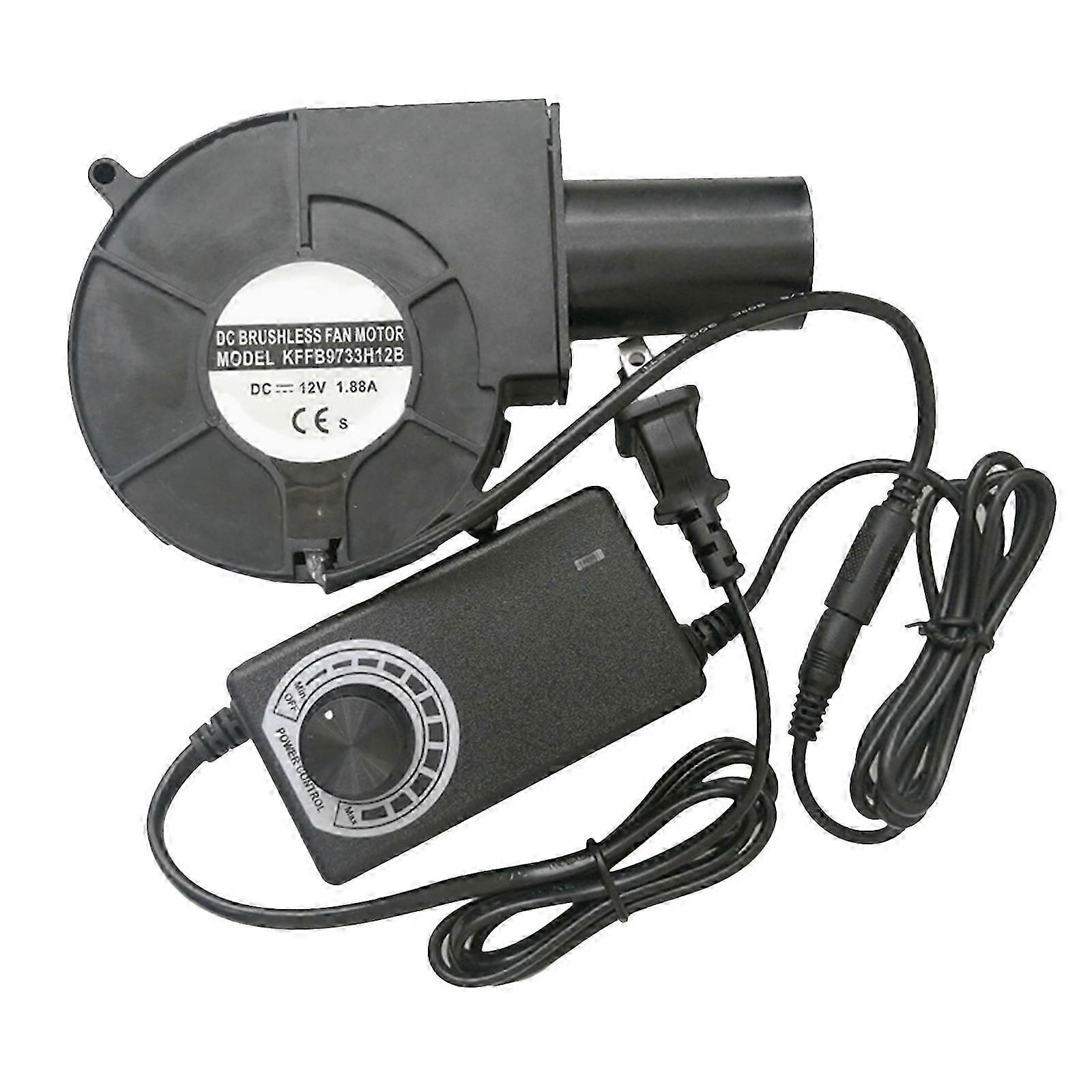 9733 Blower Fan Air Blower High Speed Dc 12v Turbo Centrifugal Fan With Variable Speed Controller For Oil Stove Bbq
