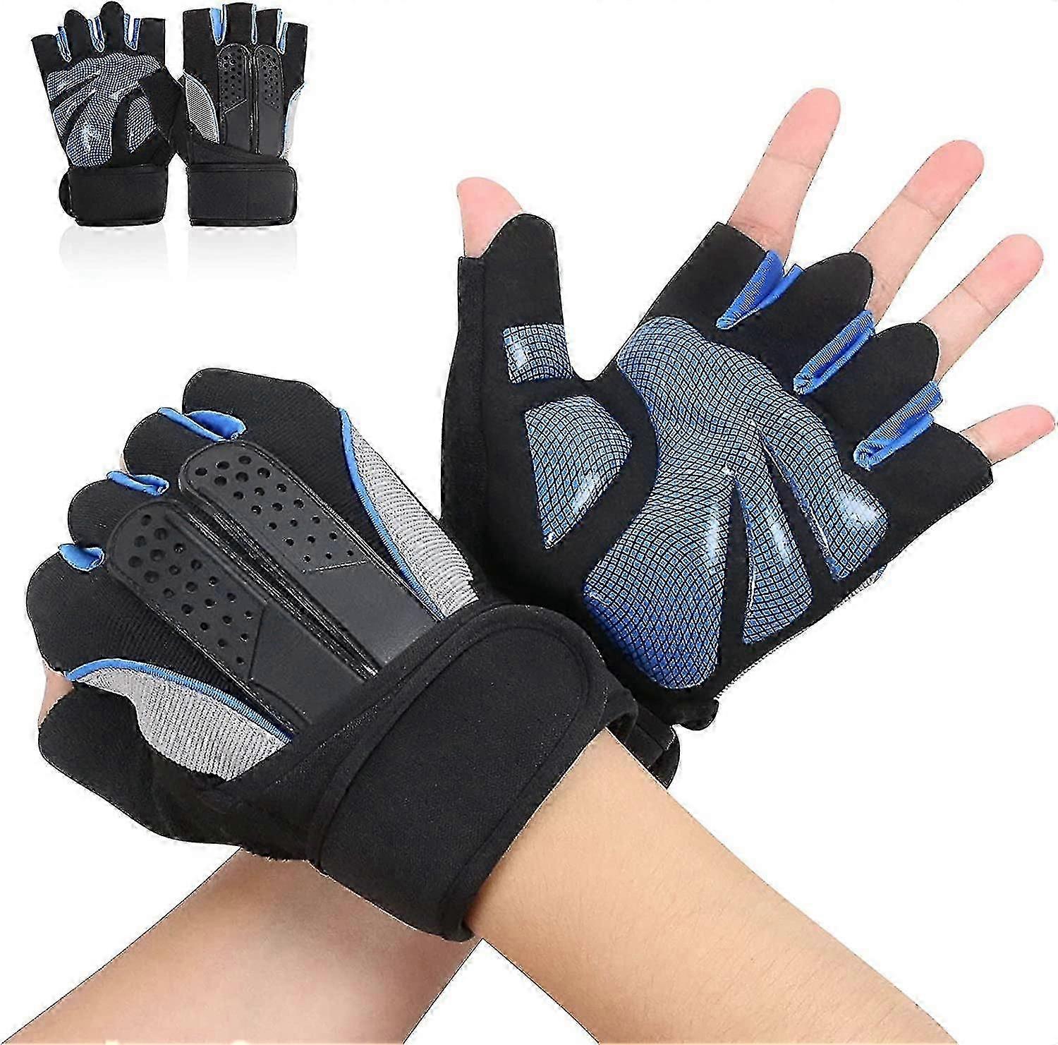 Weight Lifting Gloves, Anti Slip Gym Gloves With Wrist Support Padded & Shock Absorbing Foam Pad, Fitness Training Gloves