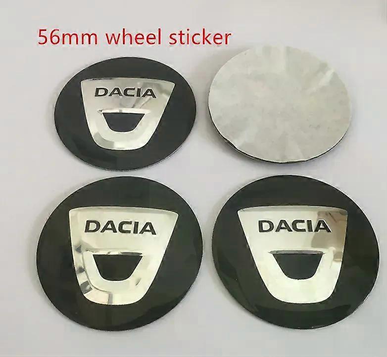 4pcs 56mm 60mm Dacia Car Wheel Center Cover Hub Cap Badge Emblem Sticker compatible for  Dokker Lodgy Logan Sandero Duster Stepway