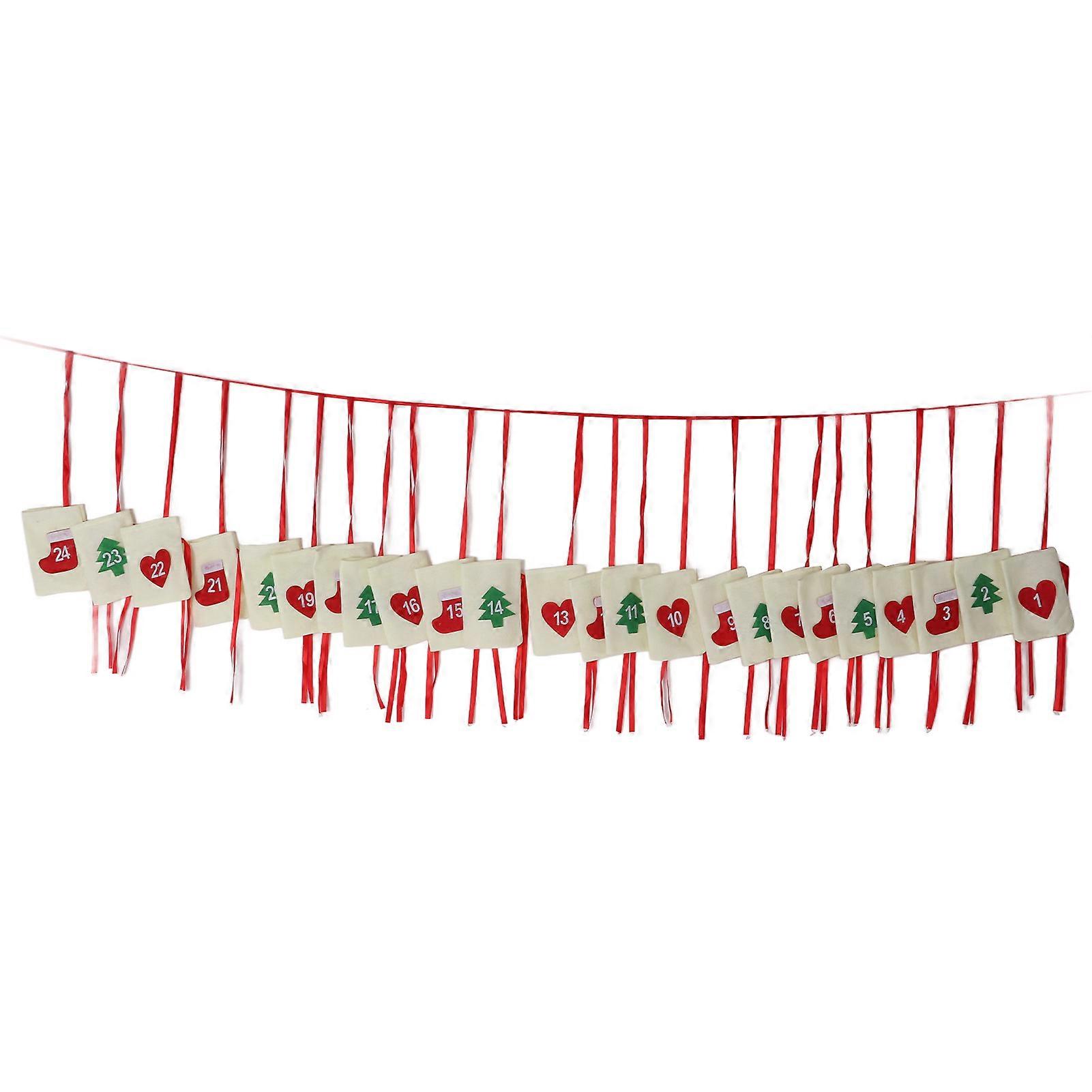 GPB Christmas Calendar Bag Felt Fine Structure Environmentally Friendly Materials Reusable Christmas Decoration