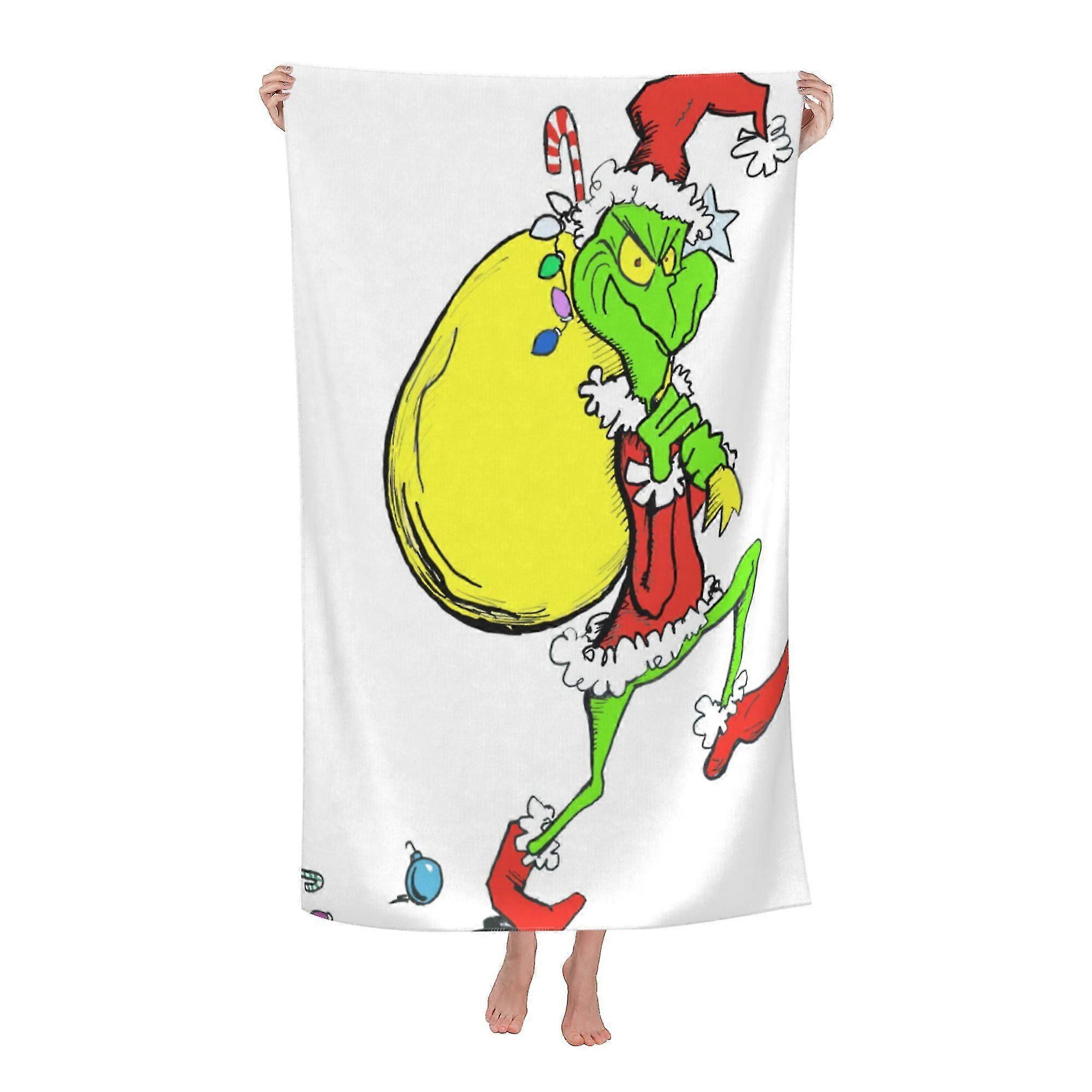 The Grinch Beach Towel, Large Microfiber Bath Towel