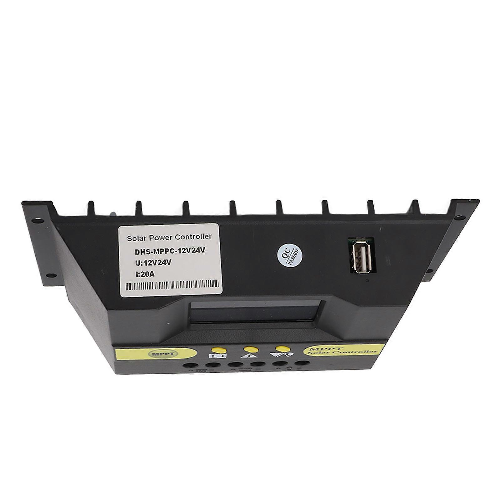 Solar Charge Controller MPPT 12V24V Auto Working LCD Display Circuit Protection IP34 Heat Dissipation Solar Panel Battery Regulator
