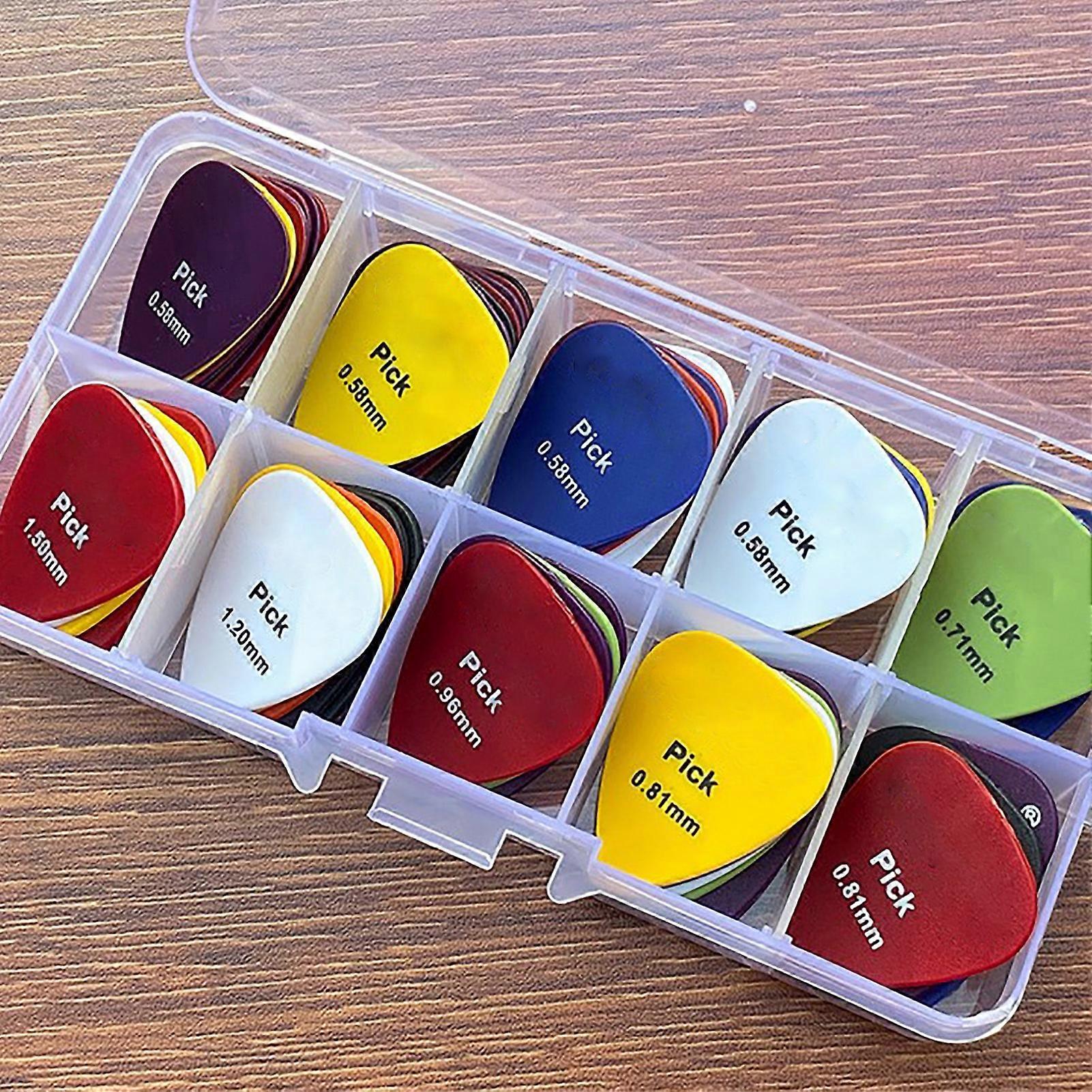 50Pcs Electric Guitar Pick Smooth Surface ABS Boxed Mixed Assortment Instruments Accessories 