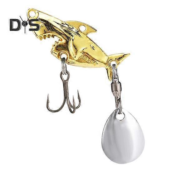3.8CM/10G Metal Shark Fishing Lure with Spinner Sequin Treble Hooks Long Casting Artificial Hard Bait Freshwater Saltwater Trout Bass Fishing