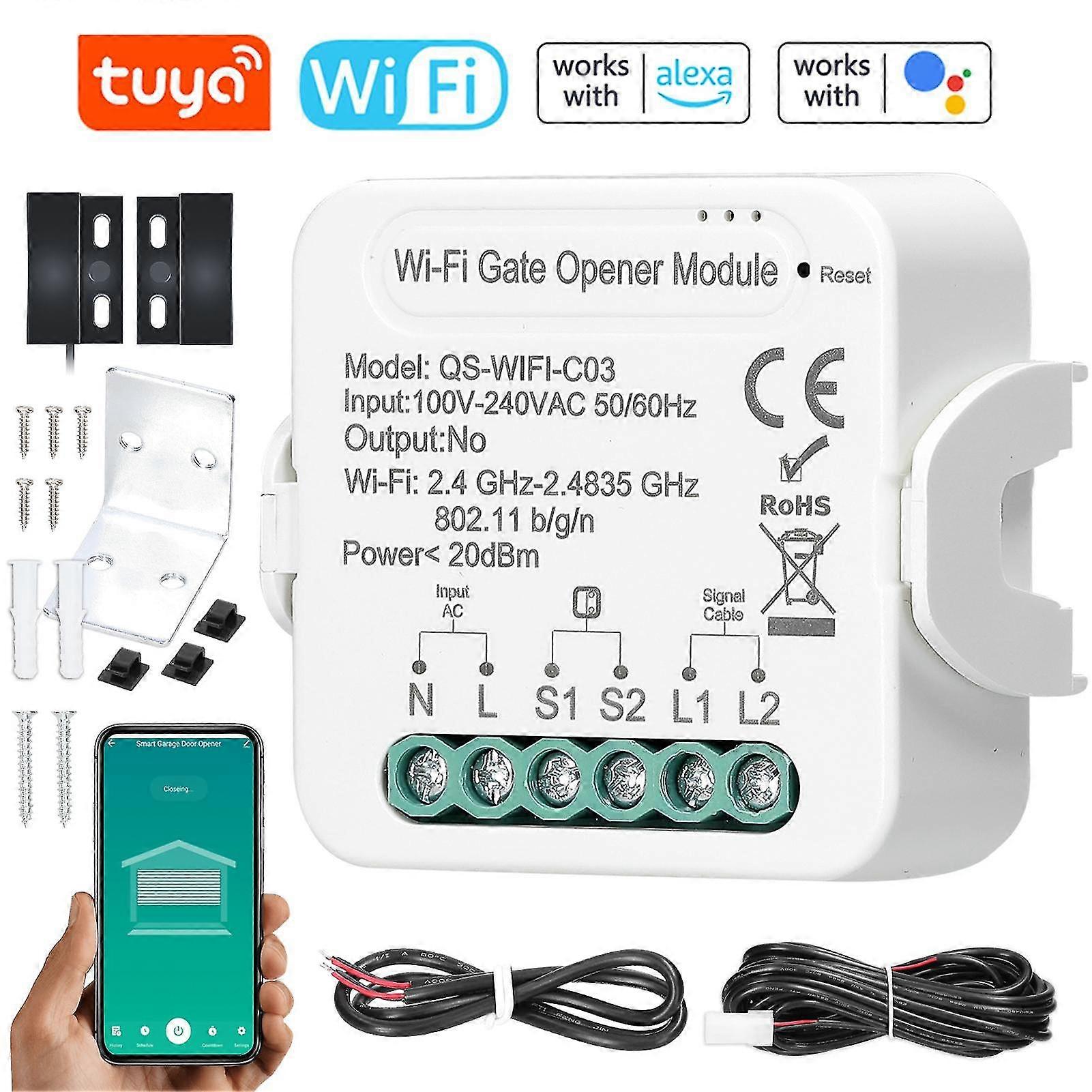Tuya wifi gate opener intelligent garage door opener controller mobilephone remotely app control