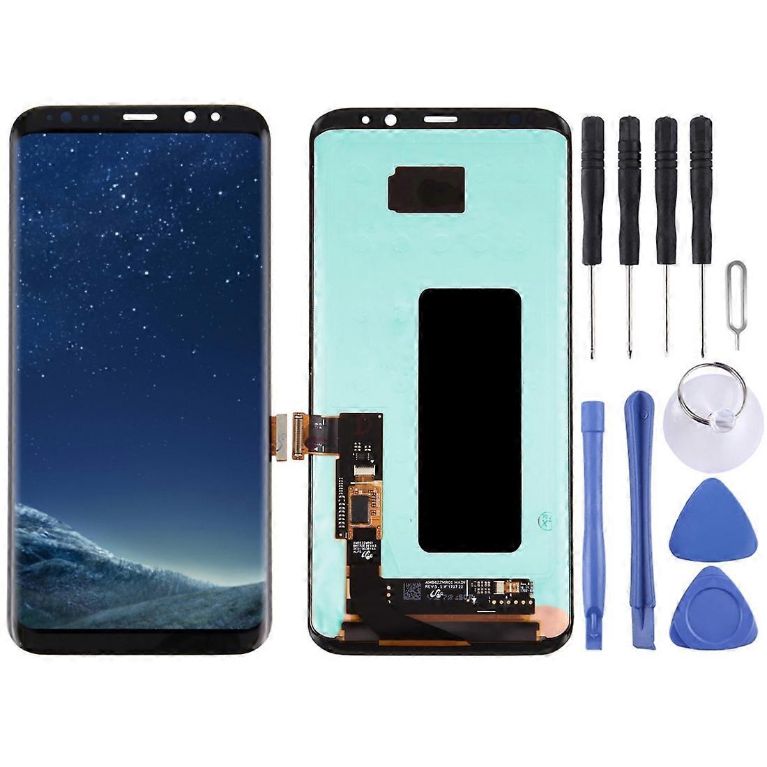 KOMPATIBLES LCD-Display + Touchpanel für Galaxy S8+ / G955 / G955F / G955FD / G955U / G955A / G955P / G955T / G955V / G955R4 / G955W / G9550 (Schwarz)