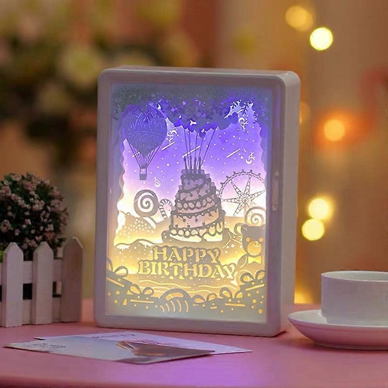 Stereoscopic Paper Cutout Light Christmas Night Light