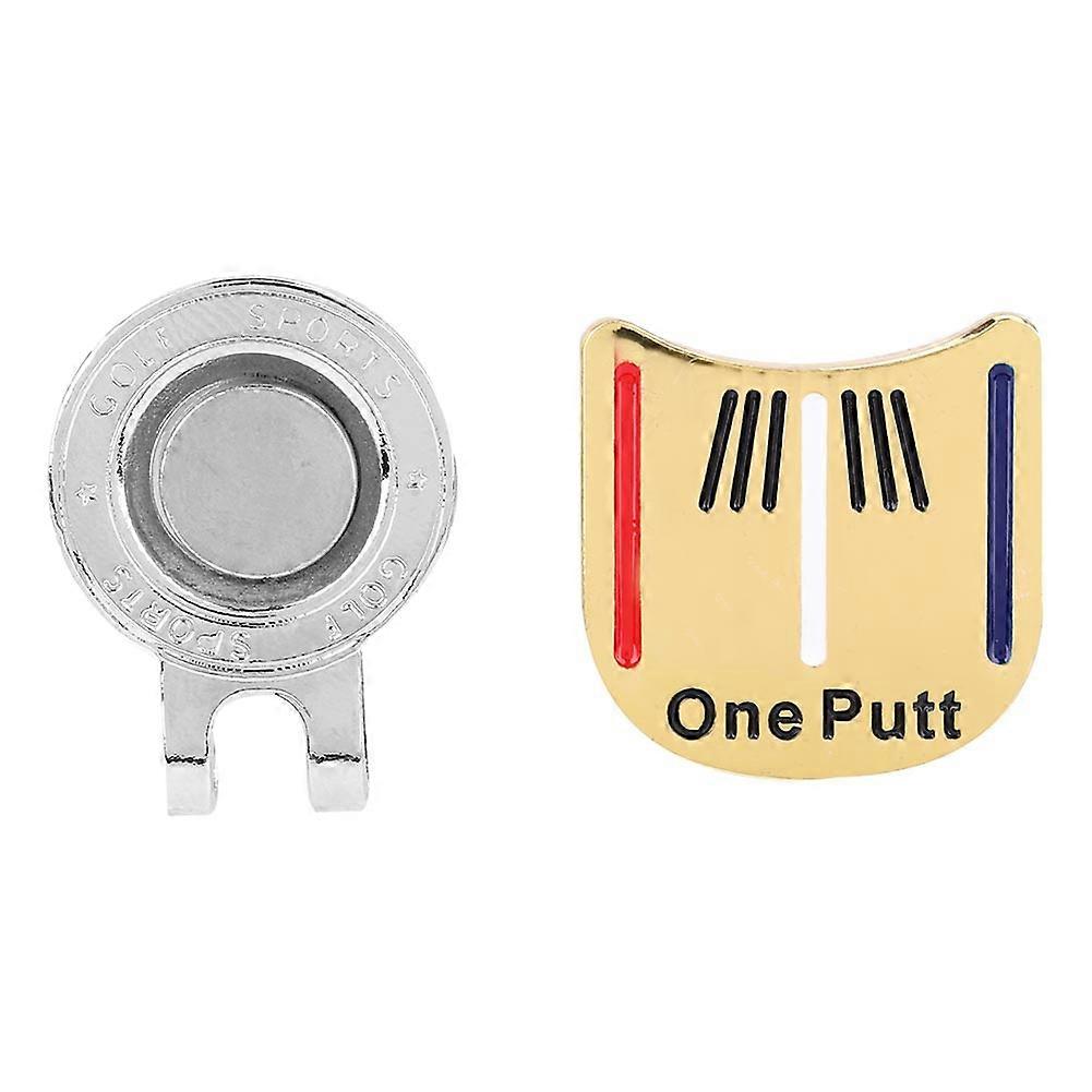 One Putt Durable Metal Golf Mini  Marker Golfer Hat Visor Clip Accessory (1#)