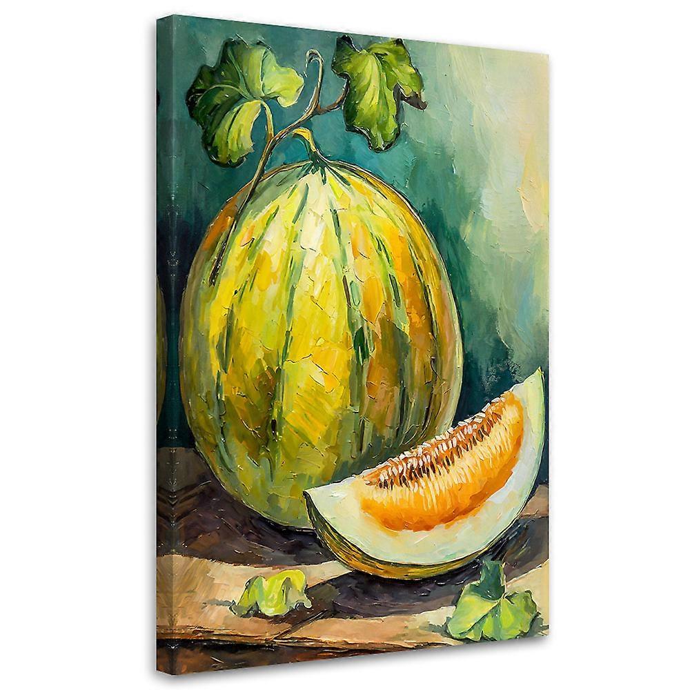 Impression sur toile, Fruit de pastèque peint à la main - 70x100