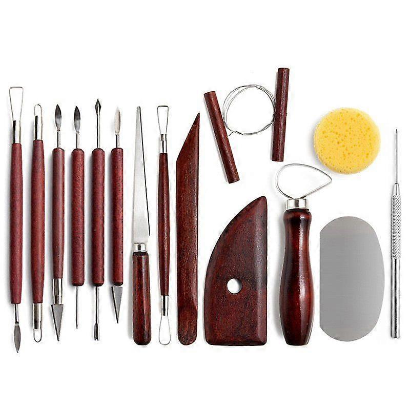 15 Piece Clay Sculpting Tools, Basic Clay Pottery Sculpting Tool Kit