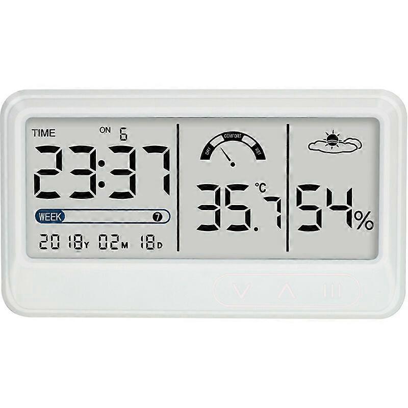 Multifunctional LCD Weather Clock, Temperature and Humidity Monitor, Indoor Large Screen, Temperature and Humidity