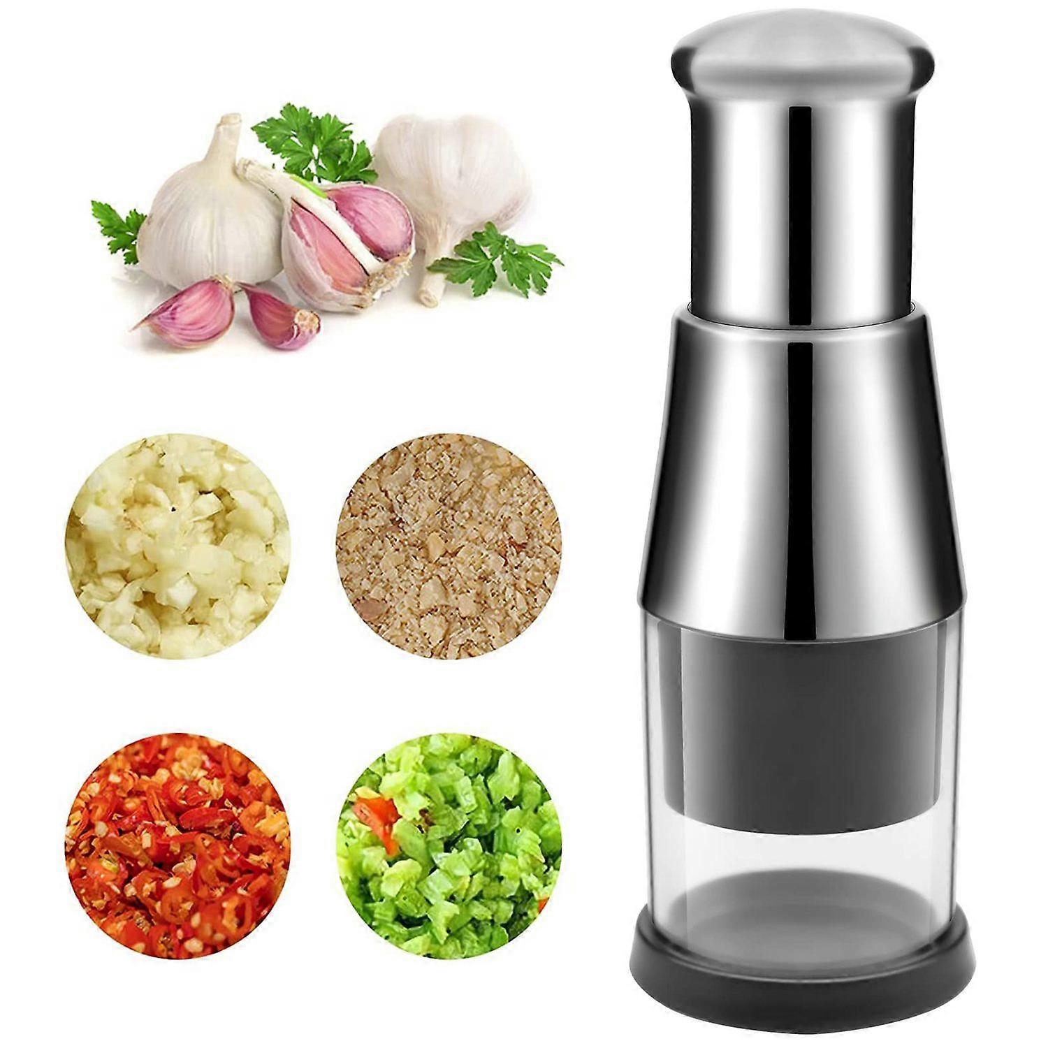 Garlic crusher, Pressed garlic chopper, Manual chopper, Kitchen tool, Easy garlic press