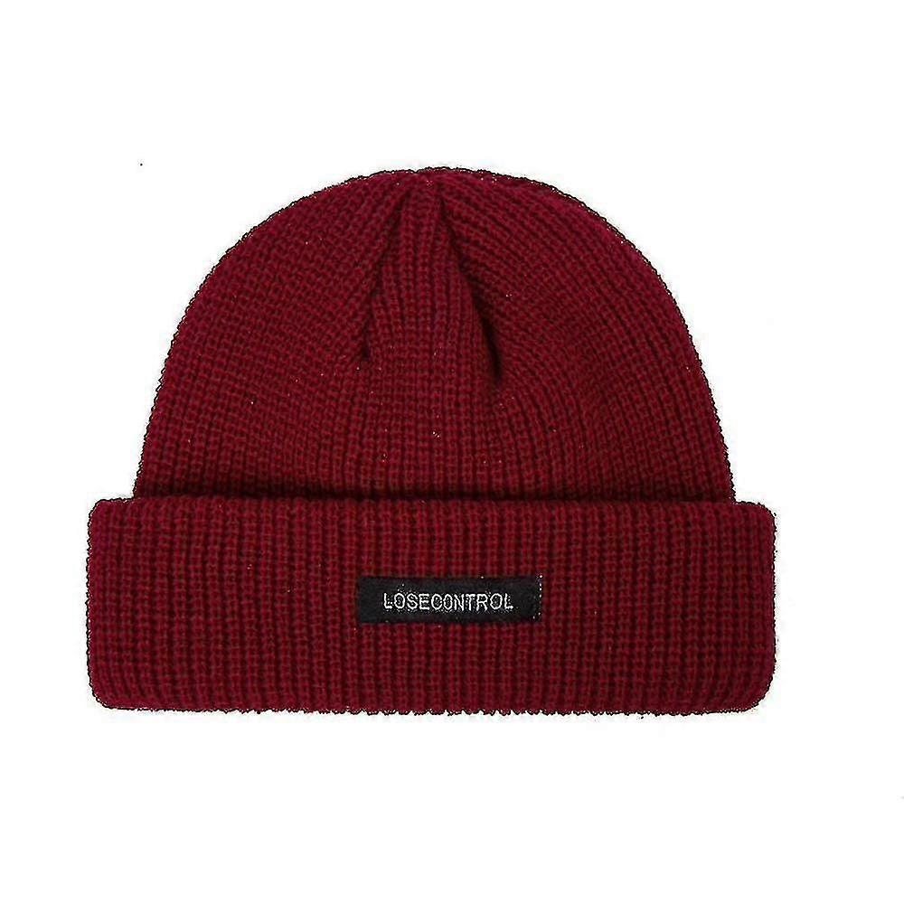 Männer gestrickte Mütze Einfarbig Winter Hut Skullcap